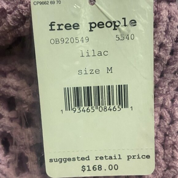 NWT Free People Higher Love Crochet Knit Fringe Top Size Medium Sweater Bohemian - Picture 6 of 8